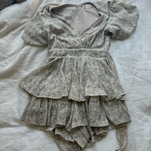 ALTERED STATE FLORAL PRINT V NECK DRESS